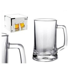 SET 4 PEZZI SERVIZIO BOCCALI BICCHIERI PER BIRRA IN VETRO 43 CL