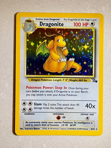 Dragonite fossil holo - dragonite,