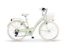 Bici 26 city bike Primavera 6 velocità alluminio menta donna cestino optional