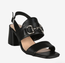 SANDALI NERI DONNA TACCO LARGO