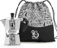 Bialetti Moka Express Caffettiera, 90esimo Anniversario, Alluminio, 3 Tazze +Bag