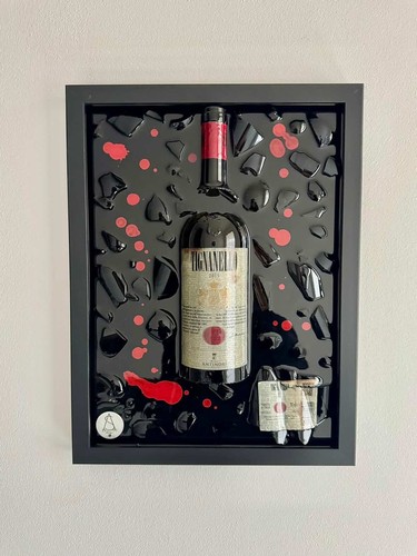 Quadro resina con bottiglia - in,