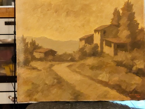 Pittura tela firmata - su,