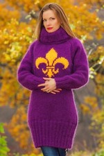 Lussuoso abito in mohair viola