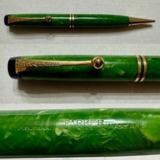 Matita Vintage Parker Duofold - Senior Jade Streamline - Funzionante - Ottime condizioni