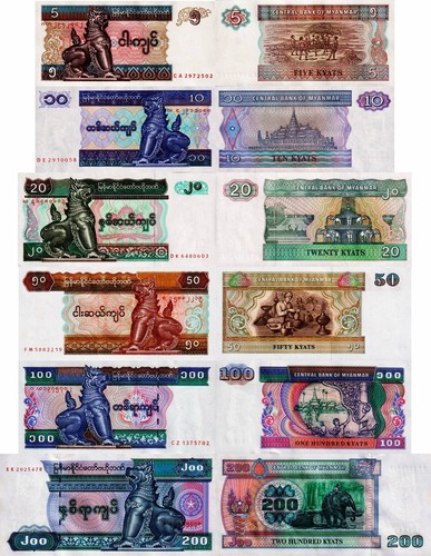 Myanmar lotto 6 banconote - myanmar,