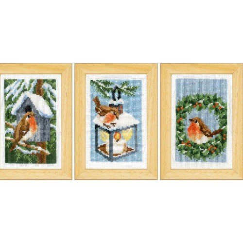 Vervaco set punto croce robin - set, "robin