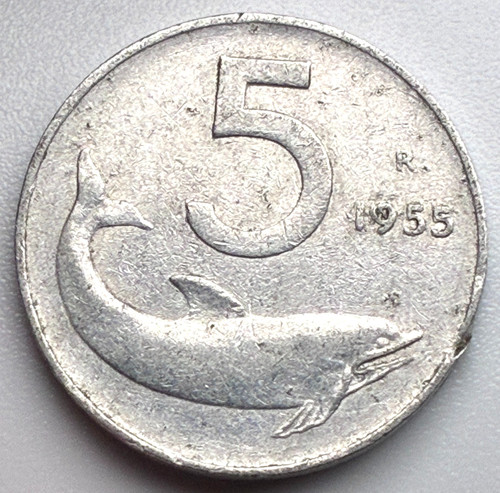 Italy lire 1955 r - italy, 5