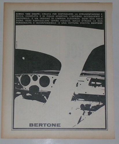 Advert pubblicità 1965 simca - advert,
