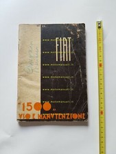 Fiat 1500 1939 manuale uso originale auto anteguerra owner's manual