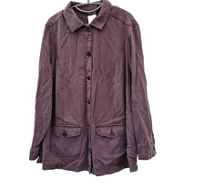 Giacca M&S UK 26 prugna utility bottoni davanti Cottagecore manica lunga nuova con etichette