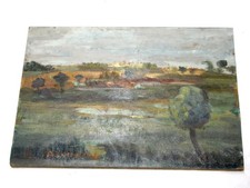 Antico quadro olio su masonite