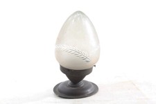 Vecchia Lampada Da Soffitto Lampada In Vetro Satinato Anni '20 '30 Per Corridoio