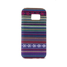 Custodia In Stoffa Case Per Samsung Galaxy S6 Cover Etui Bumper Scocca Viola