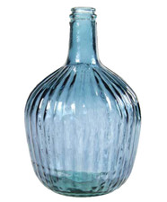 BOTTIGLIA DAMIGIANA ARREDO VASO CENTROTAVOLA LIVING CLASSICO MODERNO BLU 30*20cm