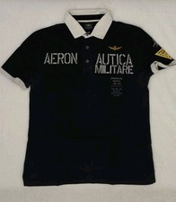 Aeronautica Militare Mission NatO Polo Uomo Taglia M  Blu Maglia Cotone Ricamato