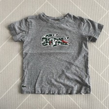 T-shirt Lacoste grigia stampa
