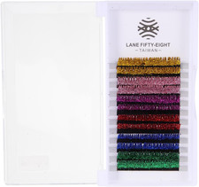 6 Paia Di Ciglia Finte Con Glitter Exstension Ciglia Colorate Ciglia Finte Con B