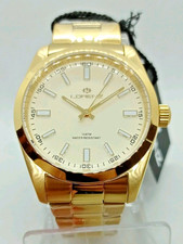 OROLOGIO UOMO LORENZ ORO GLAM,CASSA E BRACCIALE ORO PVD QUADRANTE BIANCO AVORIO