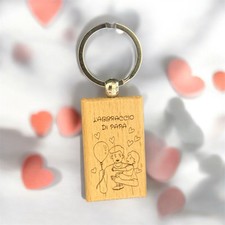 Festa Del Papà Portachiavi In Legno Amore Figlia/Figlio Gadget 