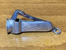 Tagliasigari tedesco Solingen acciaio .800 argento cassa catena ciondolo fob