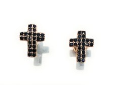 Orecchini Croce Piatta Zirconi