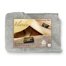 COPERTA ISLANDA in vera pura LANA vergine morbida e calda GRIGIO Melange