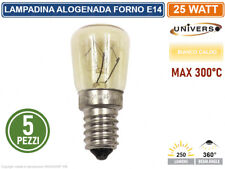 5 PEZZI LAMPADINA INCANDESCENZA DA FORNO ATTACCO E14 25W MAX 300°C