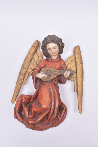 Antico angelo musicante legno