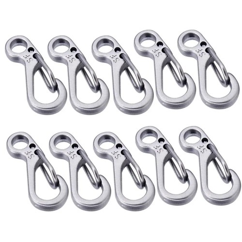 Small silver carabiner clip - silver,