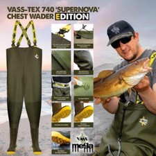 Vass-Tex 740 Supernova Torace Wader / Pesca Stivaloni Impermeabili fino Al