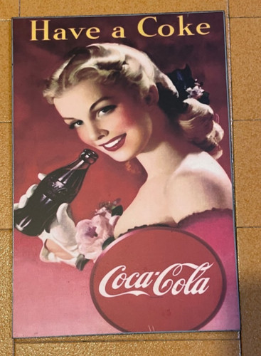 Coca cola targa pubblicitaria - coca,