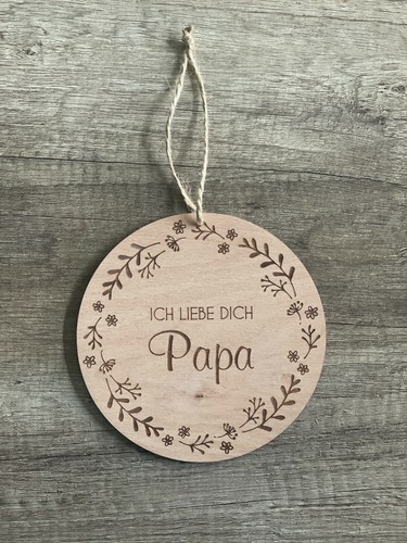 Targa legno amo papà - in,