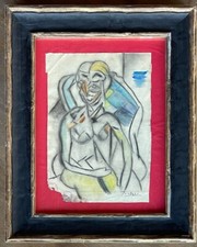 PABLO PICASSO -UN PASTELLO COLORATO SU CARTA DEI PRIMI DEL 900 - incorniciato