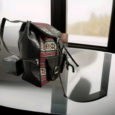  Pelle Zainetto Pelle Vera Pelle , Originale Vintage, Made in Tunisi Vera 