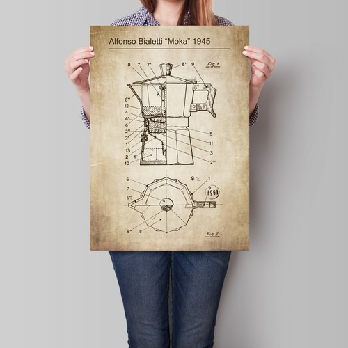 Poster caffettiera brevetto