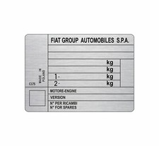 TARGHETTA Fiat riproduzione