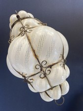 Lampada da appendere vintage Balboa Murano veneziana lanterna in vetro gabbiato