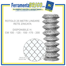 25 M ROTOLO RETE METALLICA ZINCATA MAGLIA SCIOLTA 5X5CM RETE PER RECINZIONE