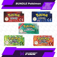 ADESIVO POKEMON PER CARTUCCE NINTENDO GAME BOY - 3a GEN. + SMERALDO ITALIANO