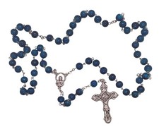 Rosario in Vetro Striato Blu