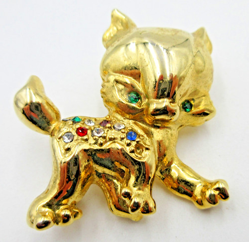 Spilla vintage felino gattino - spilla,