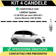KIT 4 CANDELE per LANCIA Ypsilon 1.2 59 kw anno 2003-2011