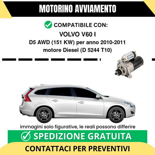 Motorino avviamento volvo v60 - motorino,
