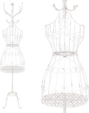 Manichino Da Sarto in Metallo TESSA in Bianco Antico - Con Scomparto E Ganci App