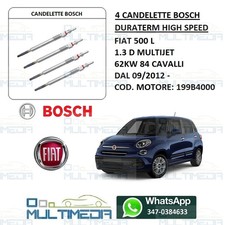 4 CANDELETTE BOSCH FIAT 500 L