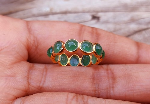 Anello fascia con smeraldo - anello,