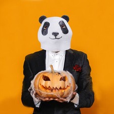 Maschera Halloween Lattice Fantasia Panda Copricapo Maschera Carnevale Festa Cosplay Prop