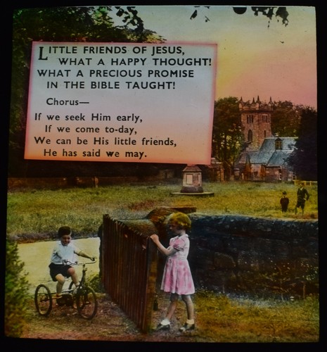 Magic lantern slide friends - slide, of