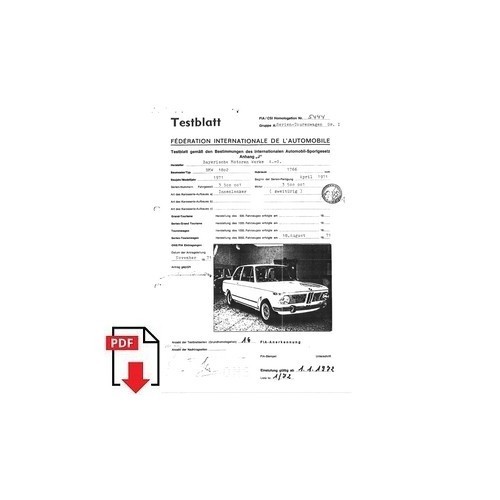 1972 bmw 1802 testblatt s - 1972, o.n.s